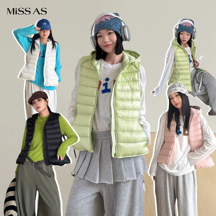 【SYUGNA】简约百搭纯色羽绒连帽公主马夹女25冬季新品MISSAS买手店