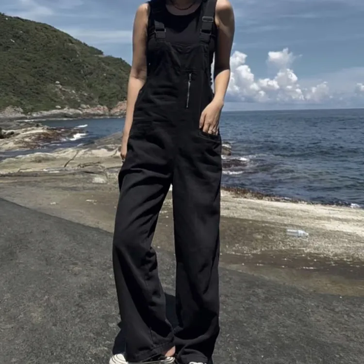 原创设计通55315勤风背带背带裤连体裤小个子牛仔海妖风百搭休闲
