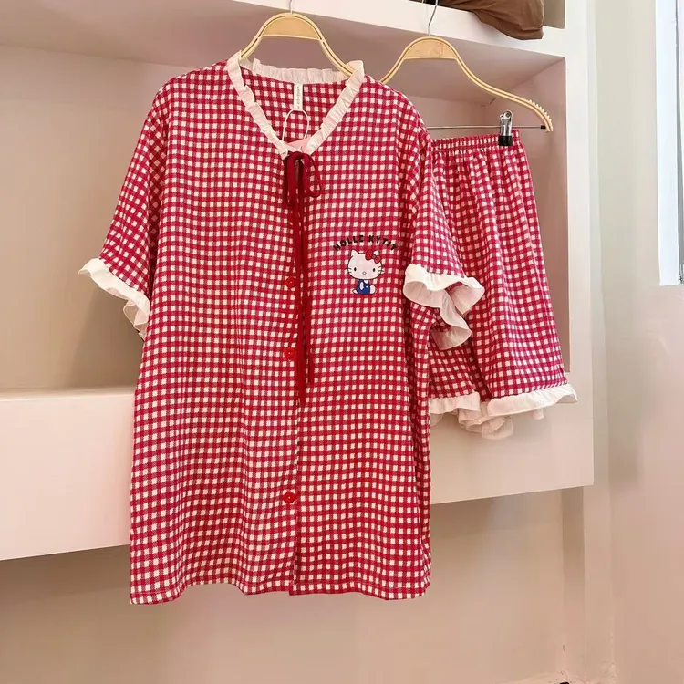 230斤微胖女生薄款宽松睡衣女可外出加大加宽睡衣套装胖mm家居服