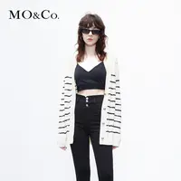 【赵老板专属】MOCO秋宽松V领扭绳肌理针织衫开衫毛衣MBC3CAR004