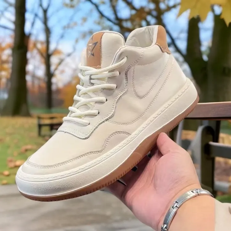 2025秋季新款头层牛皮休闲鞋真皮透气软底软面时尚百搭板鞋9089