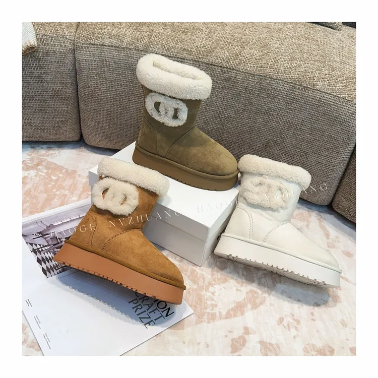 保暖高筒休闲风冬季时尚雪地靴靴子加绒百搭筒靴1120