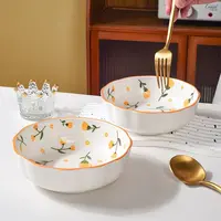 新品 可爱南瓜碗6英寸陶瓷盘子汤碗家用吃饭南瓜碗面碗饭碗陶瓷碗