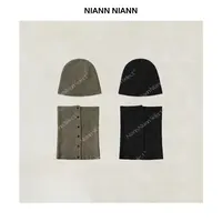  NiannNiann 新品复古简约时尚搭配保暖坑条澳洲羊毛羊绒帽16524