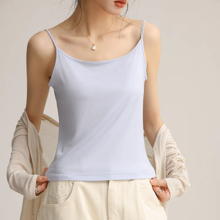 吊带背心女内搭白色莫代尔宽松内衬薄款冰丝打底衫上衣大码可外穿