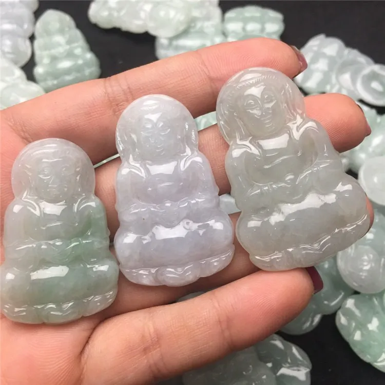 天然缅甸翡翠A货手工精雕观音吊坠菩萨玉石挂件证书男女送礼首饰