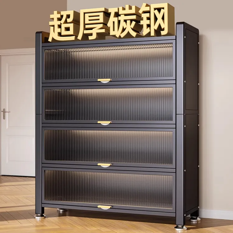 鞋柜家用门口实用多层大容量网红鞋柜2025新款入户钢制鞋柜鞋架子