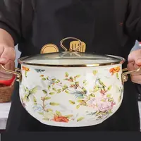 （主播补贴）鸟语花香珐琅搪瓷新中式特厚厨房通用