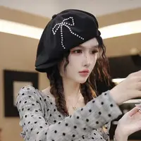 FANRUI/泛芮「棱点」独特小众百搭气质设计感遮阳皮帽子B18459