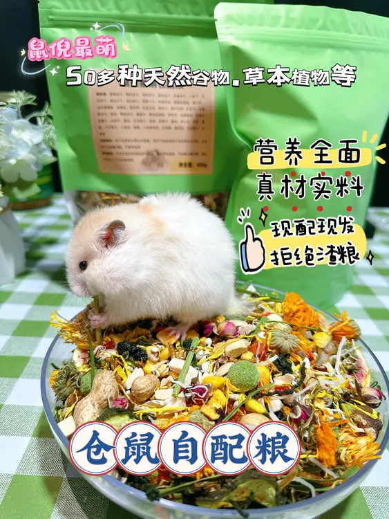 鼠倪最萌美毛长肉仓鼠金丝熊花枝鼠口粮营养丰富自配长胖好主粮4