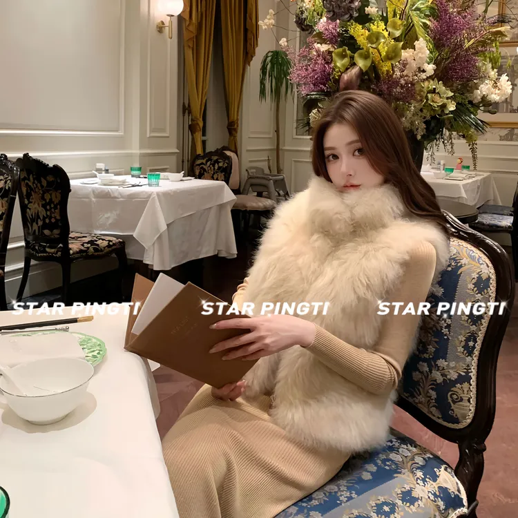 狐狸毛毛皮草女2025新款冬装名媛千金感贵气背心马甲韩系保暖上衣