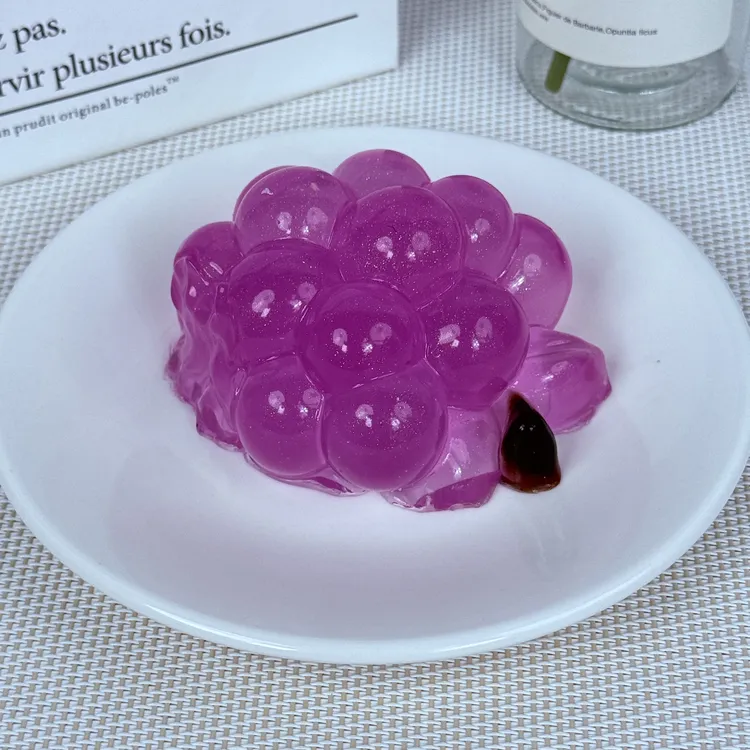 【紫葡串捏捏 - 食品级硅胶】 通透葡串｜紫晶点缀