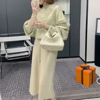 【芝士Cheese】香格里秋日针织裙高腰气质时尚显瘦宽松开叉半身裙