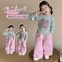 女卡通动漫套头常规韩版薄款套装粉色休闲春季纯欲风