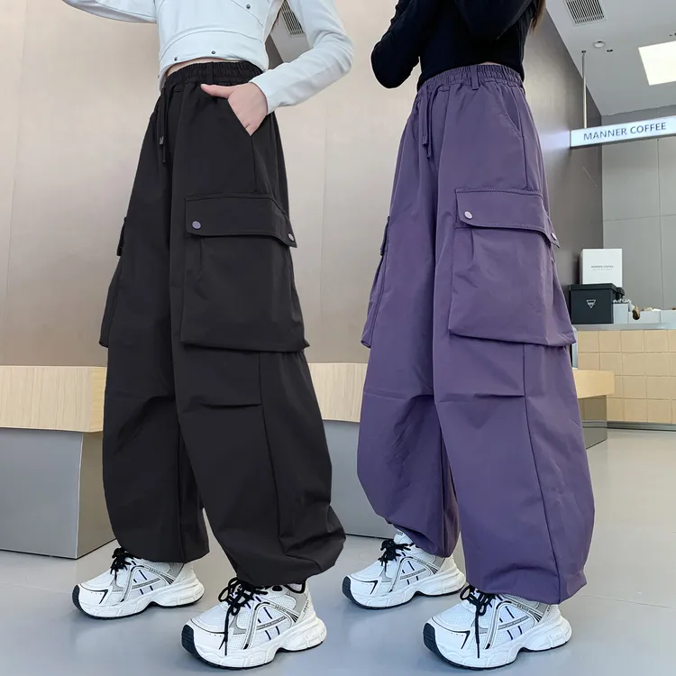 女童秋装工装裤2025新款儿童春秋韩版休闲裤子女孩秋季运动长裤潮