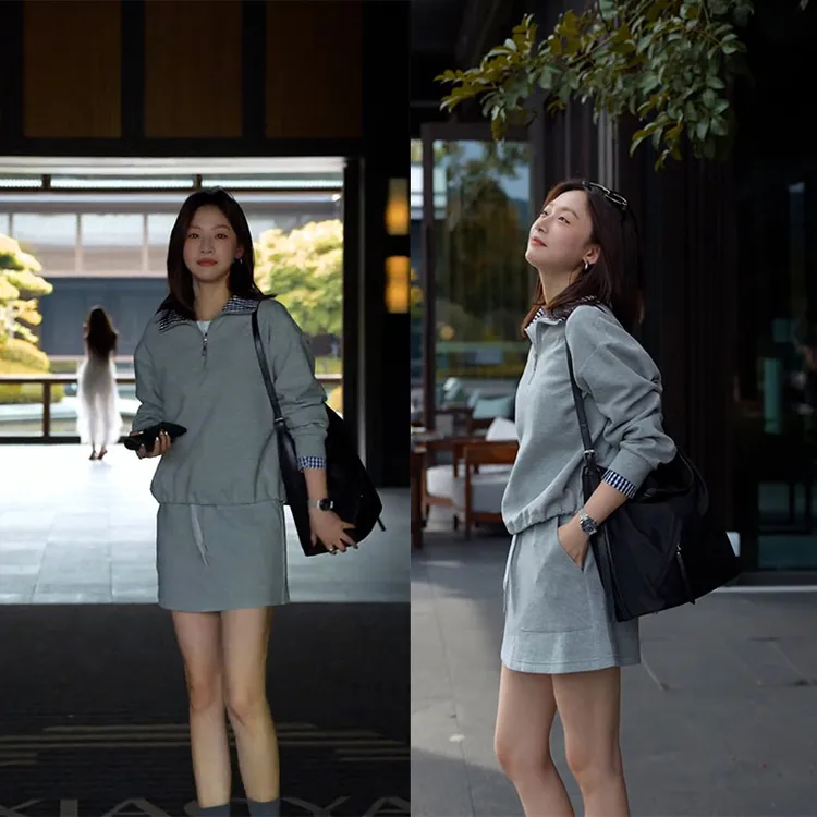 2025秋季新款设计感一整套时尚百搭显瘦上衣女休闲半身短裙两件套