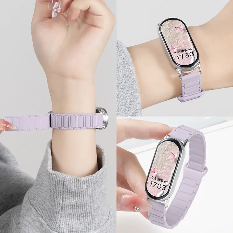 适用小米手环10表带9手表带8腕带磁吸硅胶替换带NFC版新款陶瓷7智