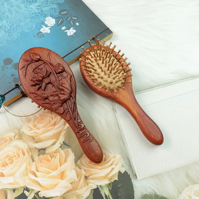 谭木匠实木气垫梳子气囊梳按摩头部经络檀木梳女士专用长发家用