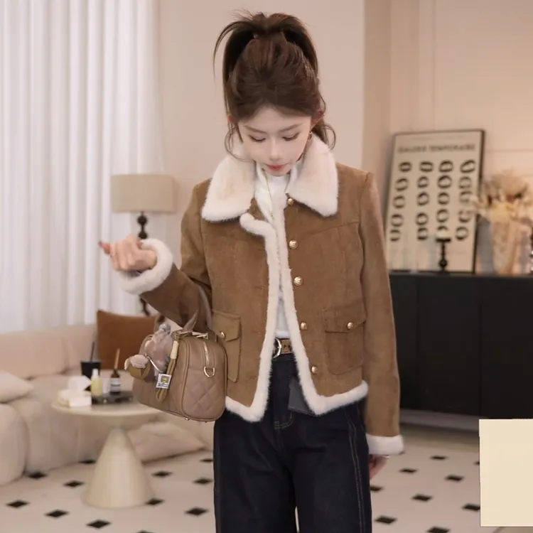 2025冬季新款美拉德短外套加厚保暖90白鸭绒羽绒外套上衣女款