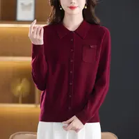洋气减龄娃娃领羊毛衫100纯羊毛打底衫秋冬时尚高档妈妈毛衣大码