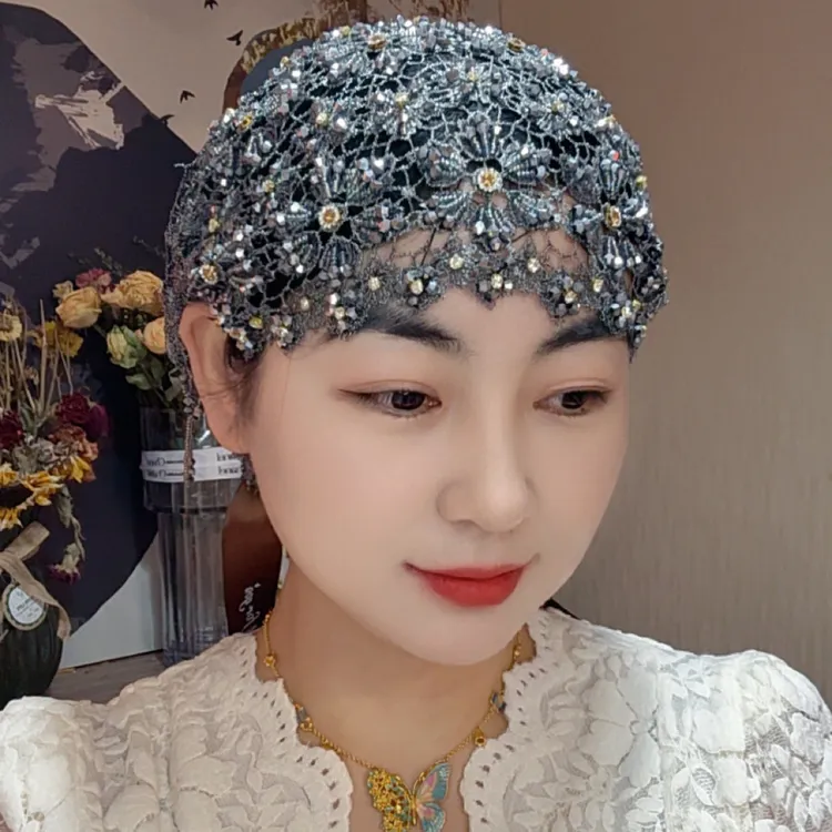 金丝线绑带帽时尚洋气