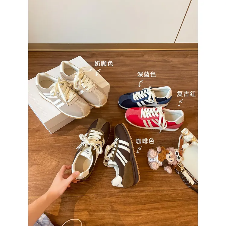 度卡奴时尚小众复古德训鞋女2025秋季新款休闲百搭巨好看阿甘鞋女