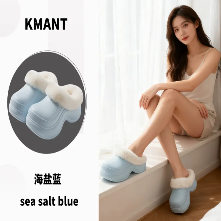 2025新款棉拖鞋女居家室内防滑防水简约保暖EVA可外穿踩屎感棉拖