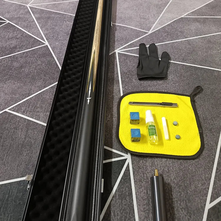 准神1同款小头通杆一体白蜡木中式八球斯诺克台球杆黑通小头杆