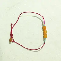 Y20蜜蜡三颗枣珠s925红绳手链0045