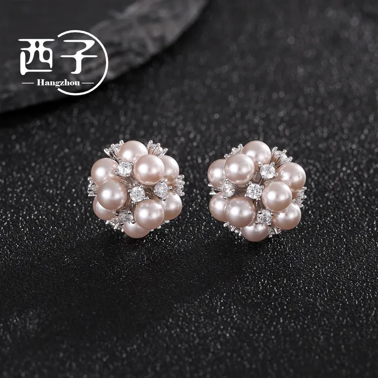 西子饰品高定镀18K金【花火旖旎耳钉】S925纯银针30岁上档次饰品女