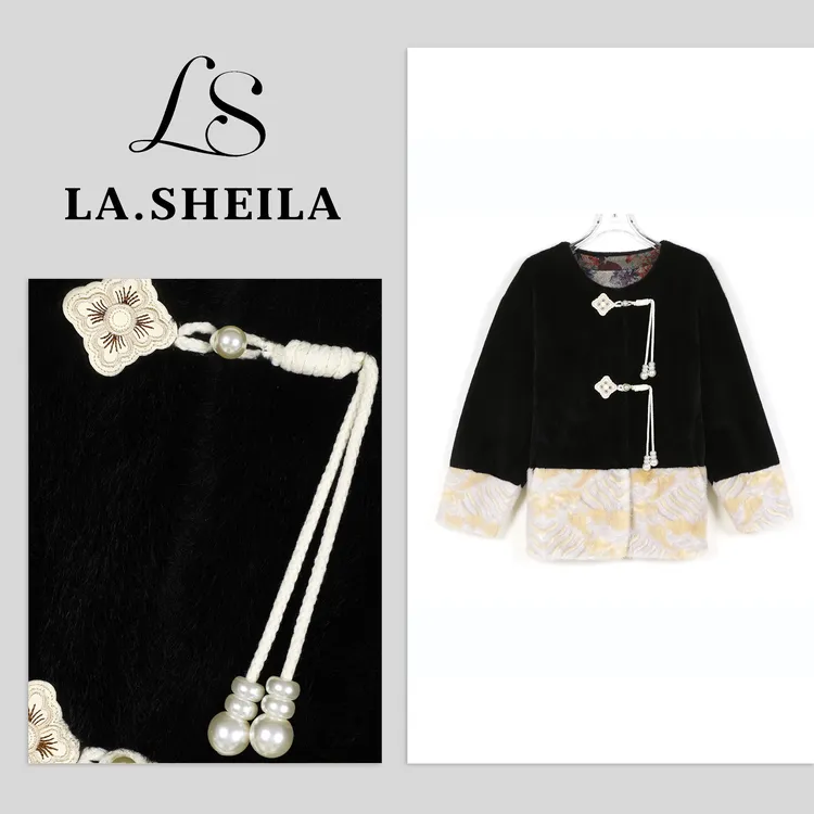 LA.Sheila 国风盘扣毛绒外套253-WT/0913-8202