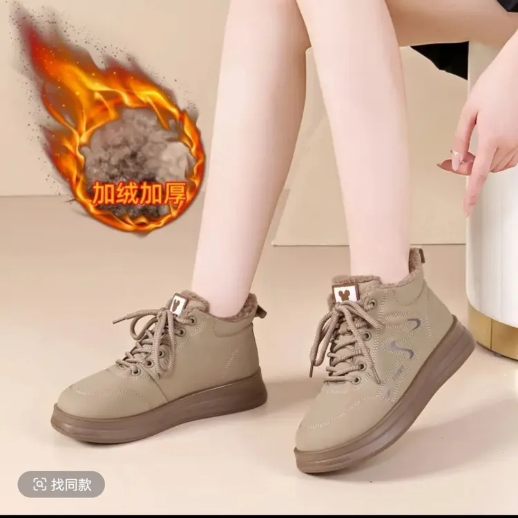 冬季新款棉鞋2025女加绒加厚保暖舒适防滑耐磨时尚妈妈鞋
