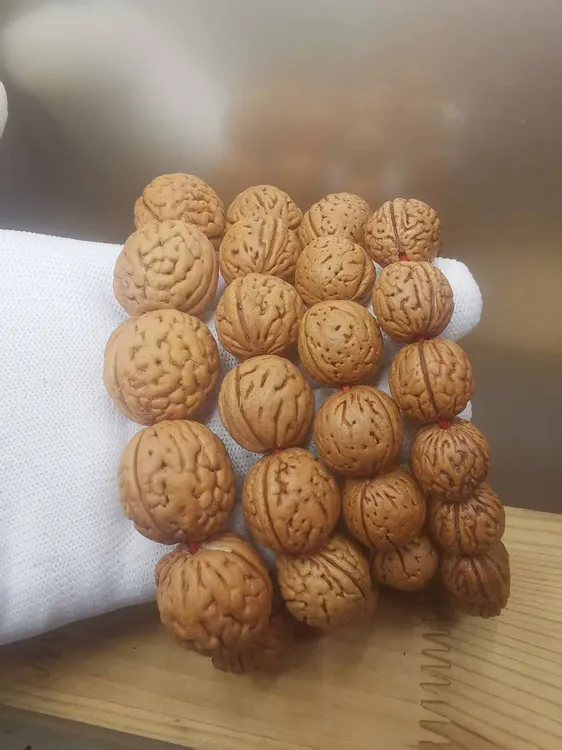 天然原皮原色0泡药野生秦岭龙纹桃核金丝密纹龙珠男女文玩手串