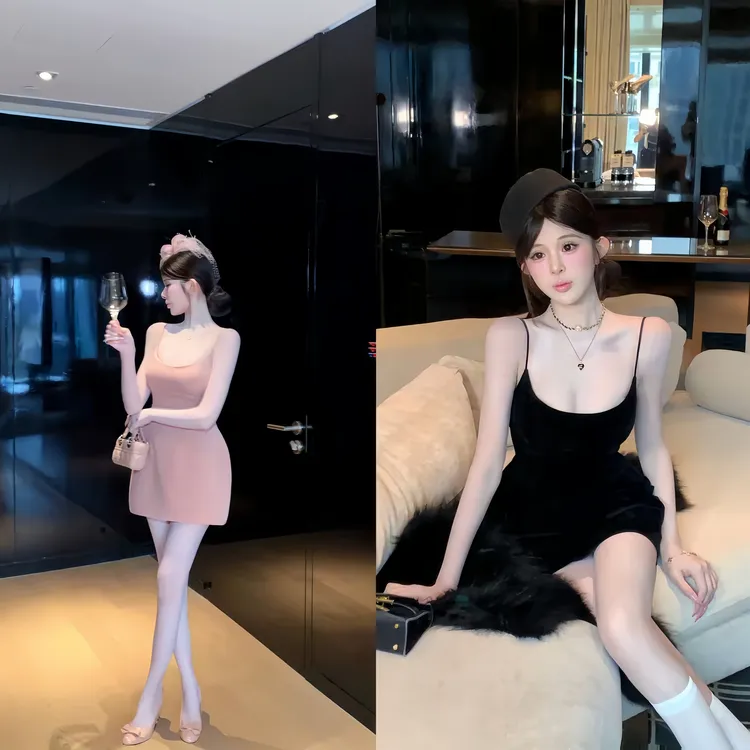 中古香香 夏季纯欲气质千金名媛风时尚性感设计感法式小众连衣裙