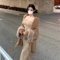 「名伶千金」气质网红轻奢法式百搭时尚小众设计感外套连衣裙套装