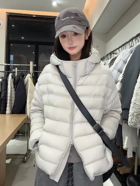 连帽短款羽绒服轻薄保暖外套2025冬季新款深冬外套上衣女装