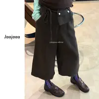 Jaajaaa热风环游  秋季小众百搭复古休闲中裤五分裤百搭/GXEF