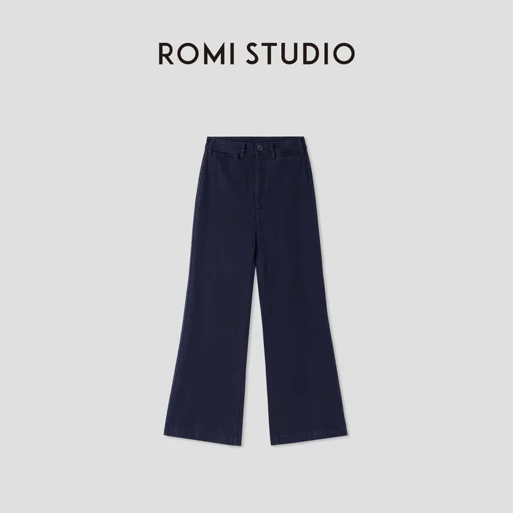 ROMI STUDIO“率性自我”21S高支棉弹力斜纹洗水微喇休闲裤24SSF163