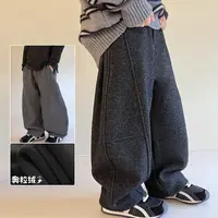 男童加绒裤子儿童运动卫裤冬宽松童装中大童休闲长裤5115106O9