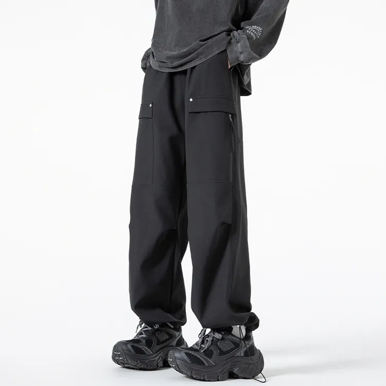百搭工装裤宽松美式复古男士男装ins潮流长裤时尚休闲阔腿长裤966