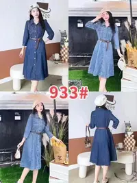 名媛J933牛仔连衣裙春秋显瘦气质洋气时尚春秋季收腰韩版