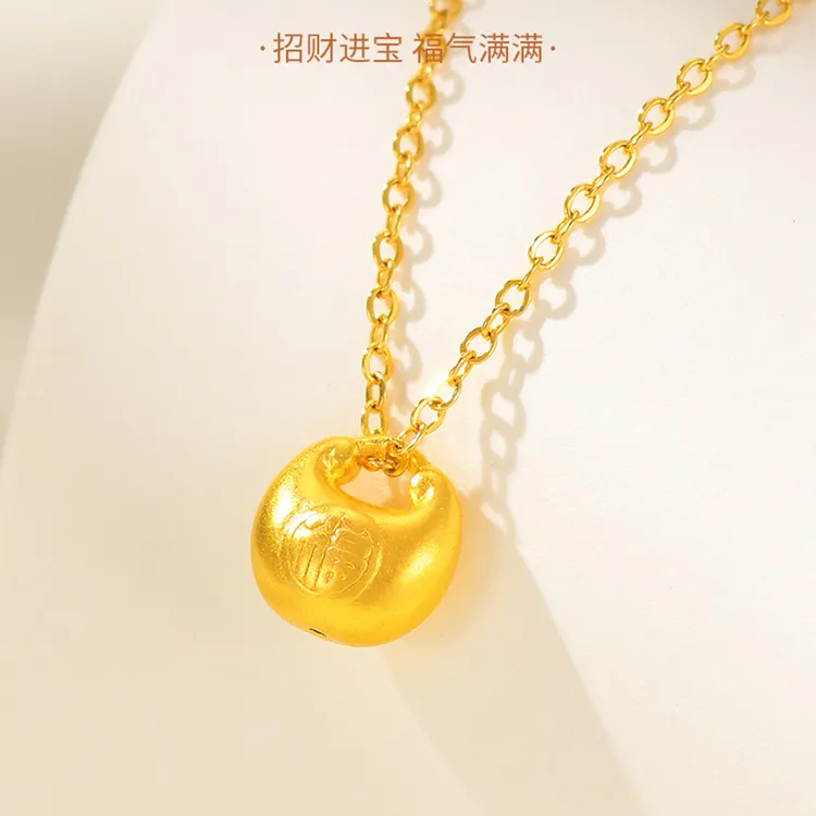 足金999古法小胖福配件宝宝女款复古5D黄金新中式素款精美多样性