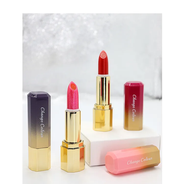 夹心口红变色持久不掉色妈妈口红粉紫润唇膏