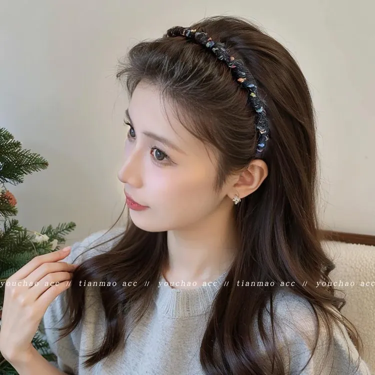 毛线带齿波浪发箍女2025新款秋冬发饰高颅顶压发头箍洗脸发夹头饰