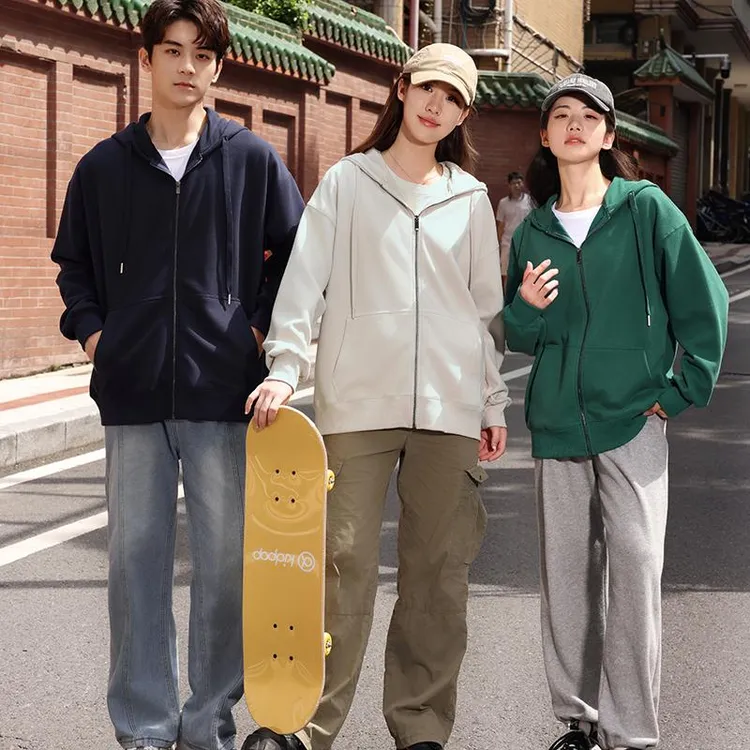 M03款开衫卫衣定制工作服印logo企业活动团建员工连帽外套秋冬