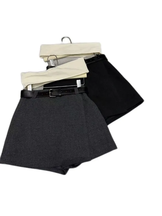 新高腰裤裙时尚复古简约小众设计百搭时尚女显瘦裤裙