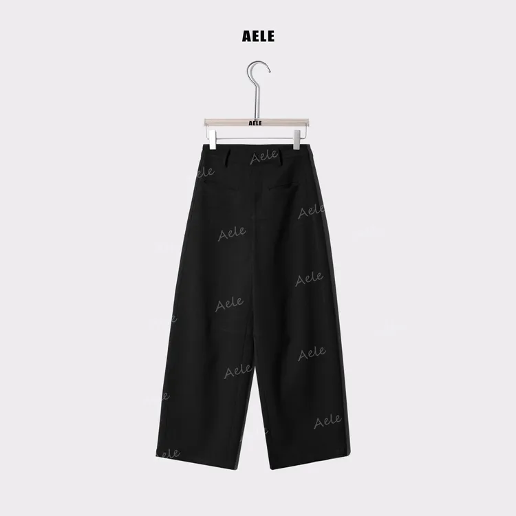 AELE松弛感时尚极简弯刀A版高腰休闲直筒西裤 K853 3102 AD