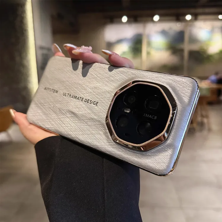 【金丝银锦】适用华为mate70pro手机壳电镀新款mate60高档奢华真皮