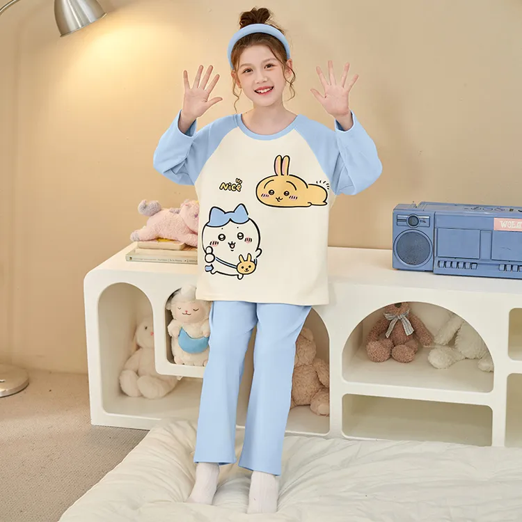 儿童德绒睡衣女童保暖秋冬可爱长袖新款女孩亲子家居服套装