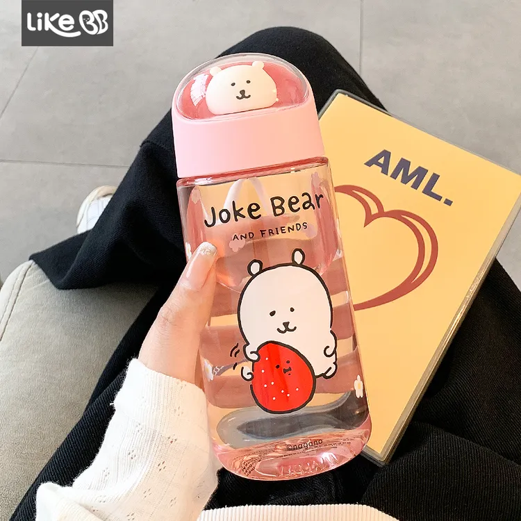 自嘲熊可爱水杯女新款2025高颜值小巧便携夏日tritan塑料学生杯子